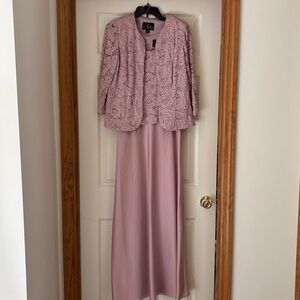 Alex Evenings Blush Lace Dress Set